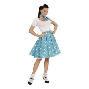 50-tals Kjol Turkos Maskeraddräkt - One size