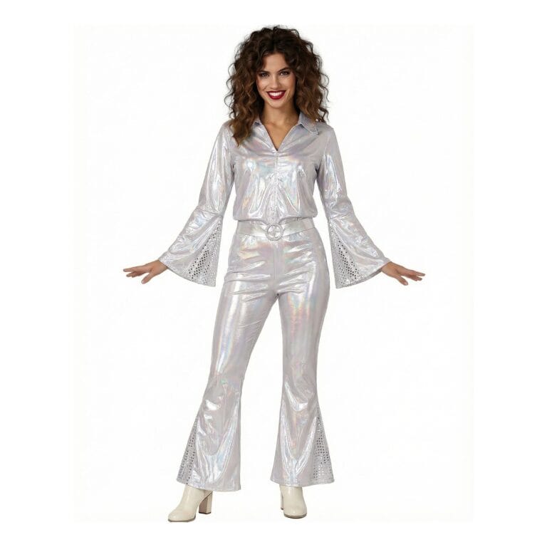 70-tals Disco Dam Silver Maskeraddräkt - Small