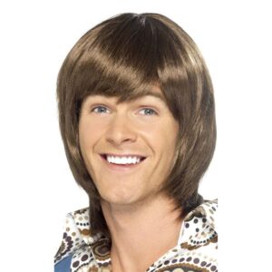 70-tals Popstjärna Brun Peruk - One size