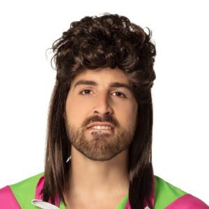 80-tals Hockeyfrilla Brunett Peruk - One size