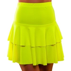 80-tals Neon Volangkjol Gul - X-Small/Small