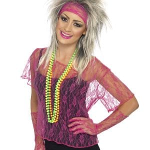 80-tals Spetskit Neon Rosa - Onesize