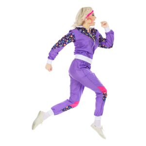 80-tals Träningsoverall Lila Maskeraddräkt - XX-Large