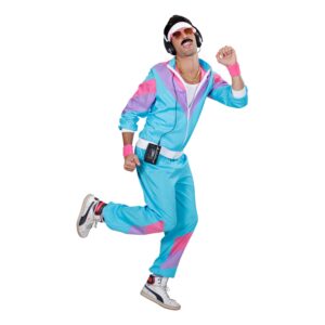 80-tals Träningsoverall Ljusblå Maskeraddräkt - XX-Large