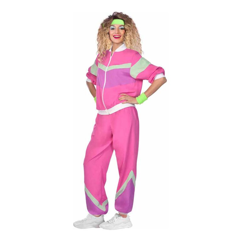 80-tals Träningsoverall Rosa Maskeraddräkt - Small