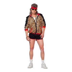 80-tals Träningsset Leopard Herr Maskeraddräkt - 48