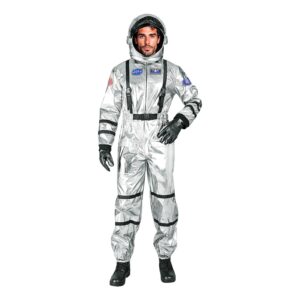 Astronaut Silver Metallic Herr Maskeraddräkt - Small