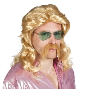 Barry Peruk med Mustasch - One size