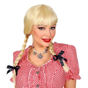 Bavarian Blond Peruk med Flätor - One size