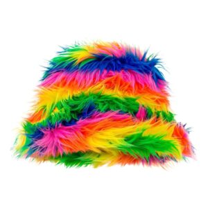 Bucket Hat Fluffig Regnbåge - One size