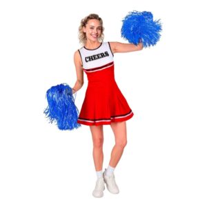 Cheerleader Klänning Röd Maskeraddräkt - Small