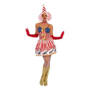 Clown Karusell Klänning Deluxe Maskeraddräkt - Large