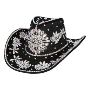 Cowboyhatt Crystal Svart - One size