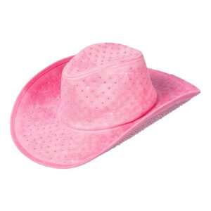 Cowboyhatt Rosa med Stenar - One size