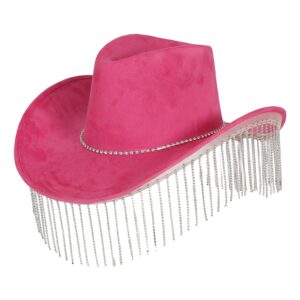 Cowboyhatt Rosa med Strass - One size