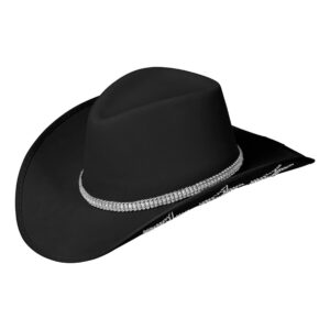 Cowboyhatt Svart med Glitterstjärnor - One size