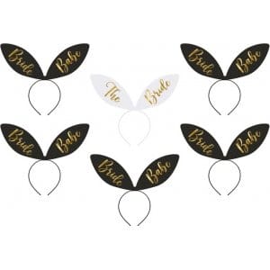 Diadem - 6-pack - Bride Squad - Svart/Guld