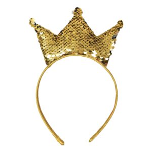 Diadem Krona med Paljetter Guld - One size