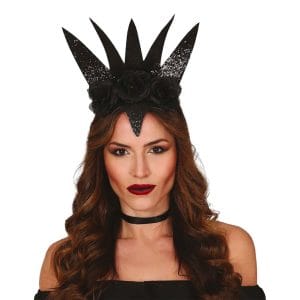 Diadem Svart Drottningkrona Glittrande - One size