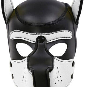 Dog Hood Removable Muzzle White/Black BDSM mask