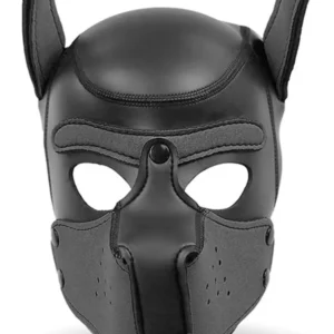 Dog Hood With Removable Muzzle Black M BDSM mask
