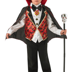 Dracula Mantel/dräkt Halloween utklädning till barn (Stl. 140/9-10 (XL))