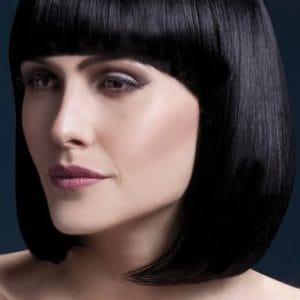 Elise Peruk Med Lugg Svart 33cm