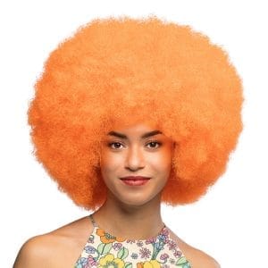 Fluffig Neonorange Peruk - One size