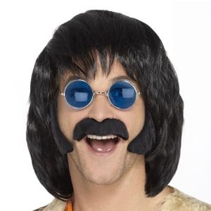 Hippie Polisonger & Mustasch Svart - One size