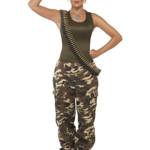 Khakifärgad kamouflage-dräkt dam XS