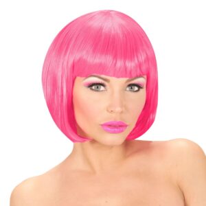 Kort Neon Rosa Peruk - One size