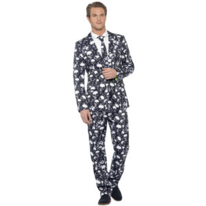 Kostym Med Döskallar inkl. Slips M