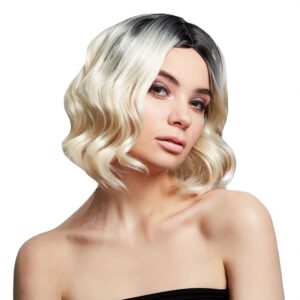 Kourtney Blond Kort Tvåtonad Peruk med Lockar - One size