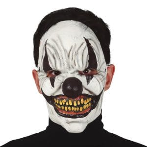 Läskig Clownmask Svart/Vit Latex