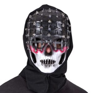 Läskig Mask med Nitar och Huva - One size