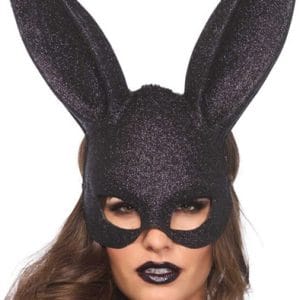 Leg Avenue Black Glitter Rabbit Mask Kaninöron