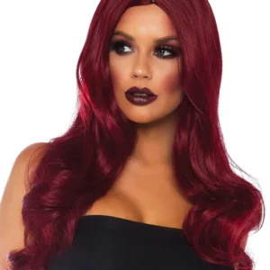 Leg Avenue Long Wavy Wig Red Röd Peruk
