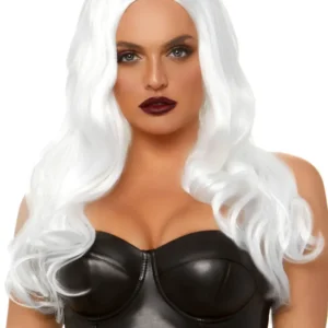 Leg Avenue Long Wavy Wig White Peruk