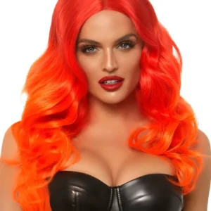 Leg Avenue Ombre Long Wavy Wig Orange Peruk