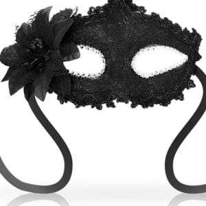 Masks Venetian Eyemask Side Flower Black Mask