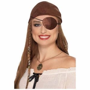Ögonlapp Pirat Satin Brun
