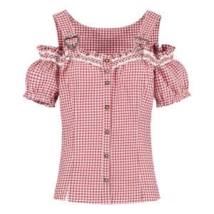 Oktoberfest Blus Röd/Rutig - 36
