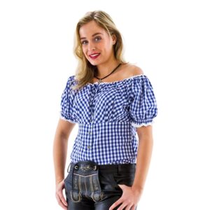 Oktoberfest Blus Vit/Blå - Small