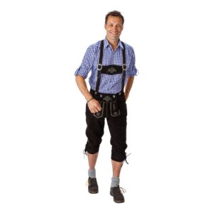 Oktoberfest Lederhosen Deluxe Svarta - 46