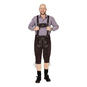 Oktoberfest Lederhosen Mörkbrun - 46