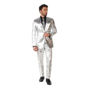 OppoSuits Shiny Silver Kostym - 60