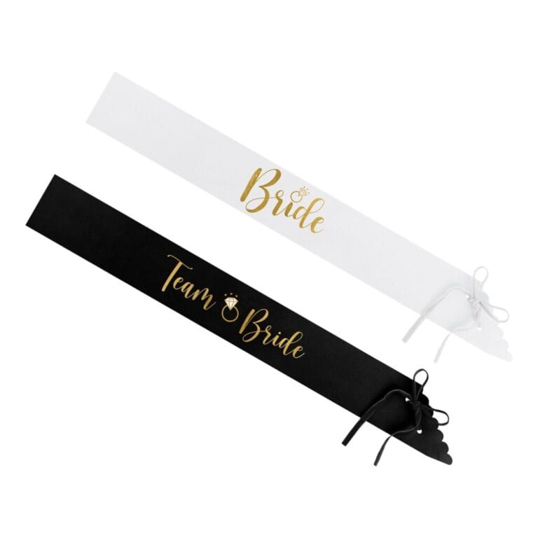 Ordensband Bride & Bride Squad Svart/Vit - 6-pack