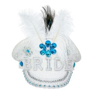 Paljettkeps Bride med Fjädrar - One size