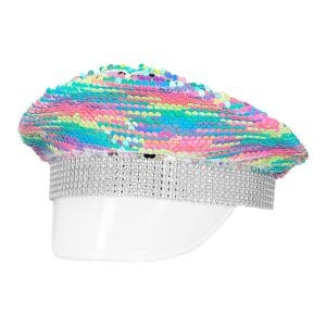 Paljettkeps Tvåfärgad Silver/Regnbåge - One size