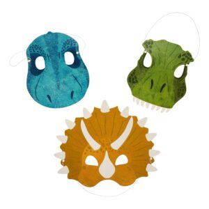 Pappersmasker Dinosaurier - 6-pack